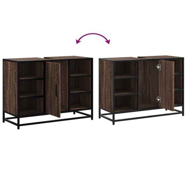 vidaXL Servantskap brun eik 80x33x60 cm konstruert tre