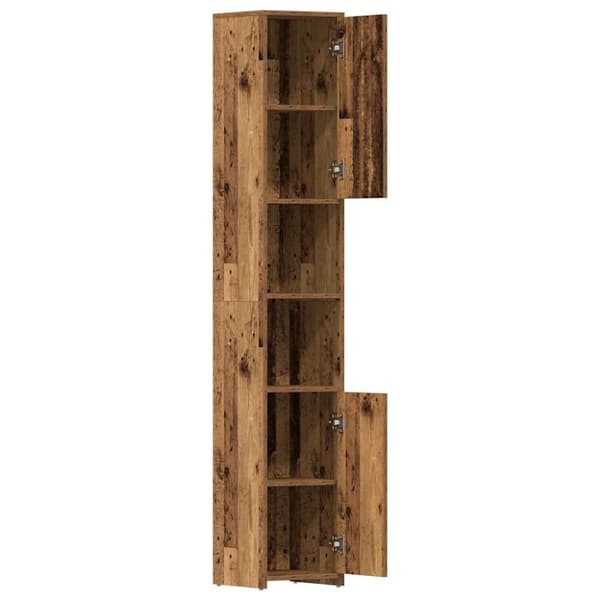vidaXL Baderomsskap gammelt tre 30x30x183,5 cm konstruert tre