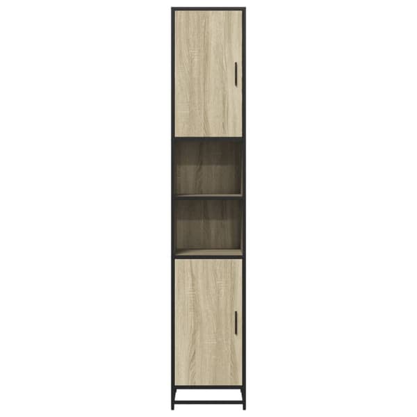 vidaXL Baderomsskap sonoma eik 35x37,5x188,5 cm konstruert tre metall
