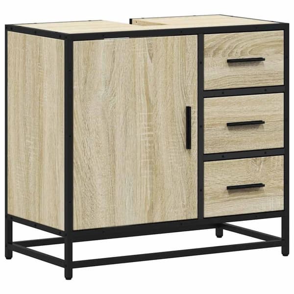 vidaXL Servantskap sonoma eik 65x33x60 cm konstruert tre