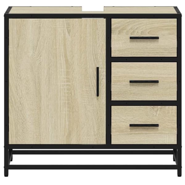 vidaXL Servantskap sonoma eik 65x33x60 cm konstruert tre