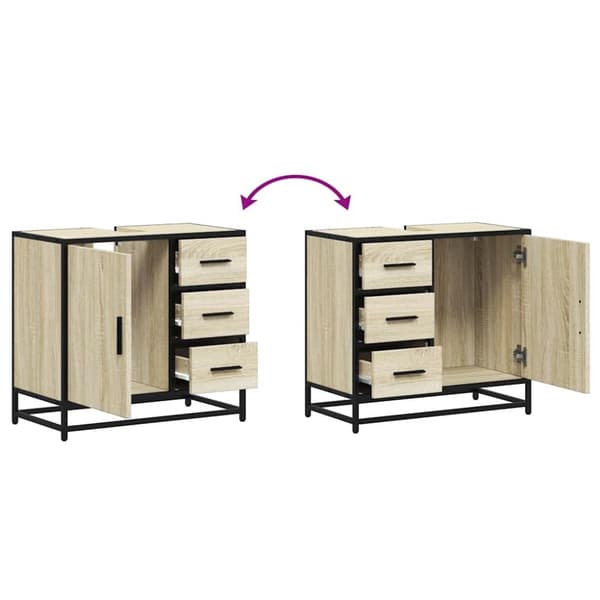 vidaXL Servantskap sonoma eik 65x33x60 cm konstruert tre
