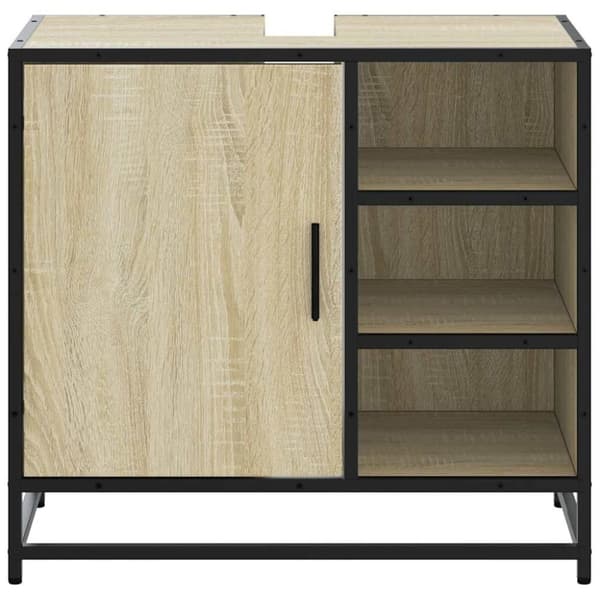 vidaXL underskab til badeværelse 65x33x60 cm konstrueret træ sonoma-eg