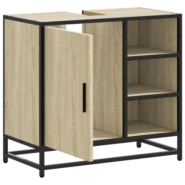 vidaXL underskab til badeværelse 65x33x60 cm konstrueret træ sonoma-eg