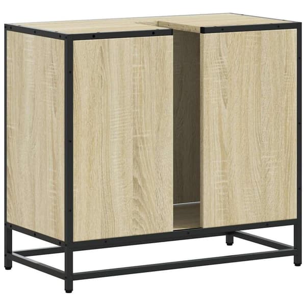 vidaXL underskab til badeværelse 65x33x60 cm konstrueret træ sonoma-eg