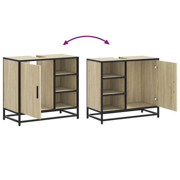 vidaXL underskab til badeværelse 65x33x60 cm konstrueret træ sonoma-eg
