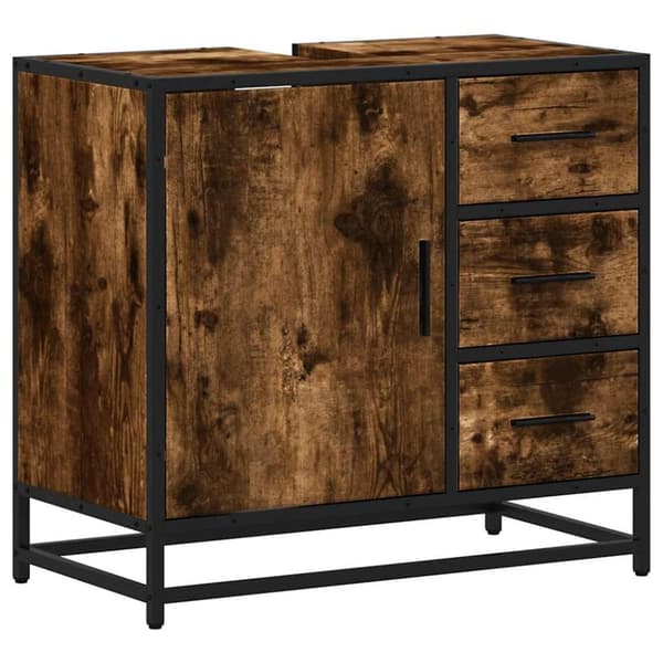 vidaXL Baderomsskap røkt eik 65x33x60 cm konstruert tre