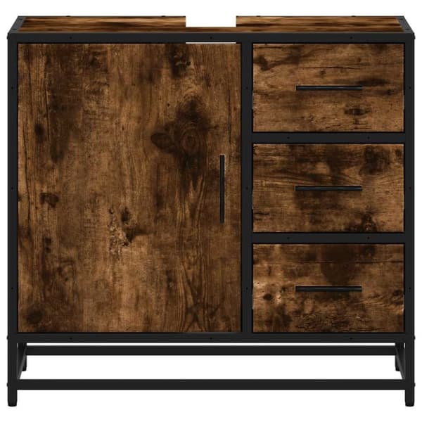 vidaXL Baderomsskap røkt eik 65x33x60 cm konstruert tre