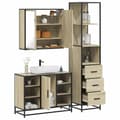 Miniatyrbilde 2 av 11: vidaXL Baderomsskapsett 3 deler sonoma eik konstruert tre