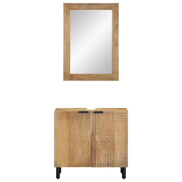 vidaXL Baderomsskapsett 2 deler brun heltre mango