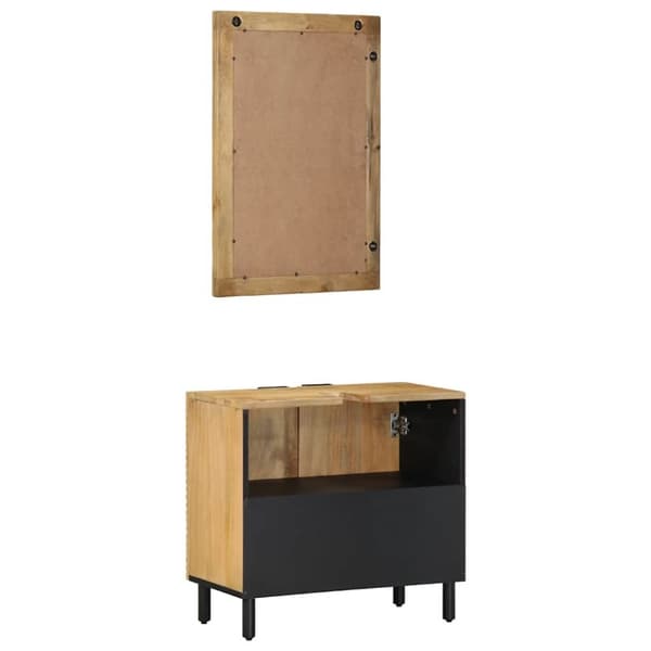 vidaXL Baderomsskapsett 2 deler brun heltre mango