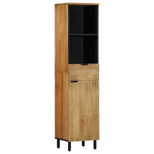 vidaXL Baderomsskapsett 3 deler brun heltre mango