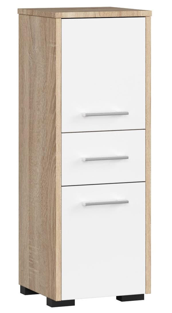 BADRUMSSKÅP FIN SÄNKA 30 2D 1D 85cm PK DUBB SONOMA / VIT