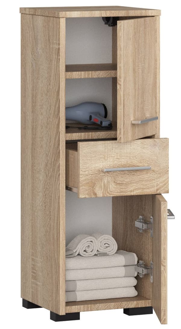 SKÅP BADRUM FIN SLUPP 30 2D 1S 85cm PK DÄMP SONOMA