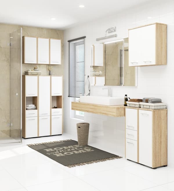 VÆGSKAB 60 cm FIN 2D SONOMA / HVID