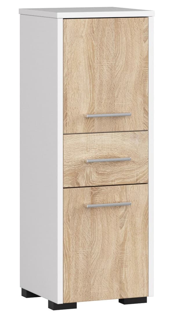 SKÅP BADRUM FIN SLUPP 30 2D 1S 85cm VIT / SONOMA