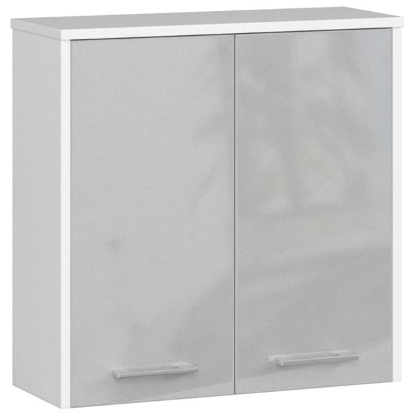 VÄGGSKÅP 60 cm FIN 2D VIT / METALLIK GLANS