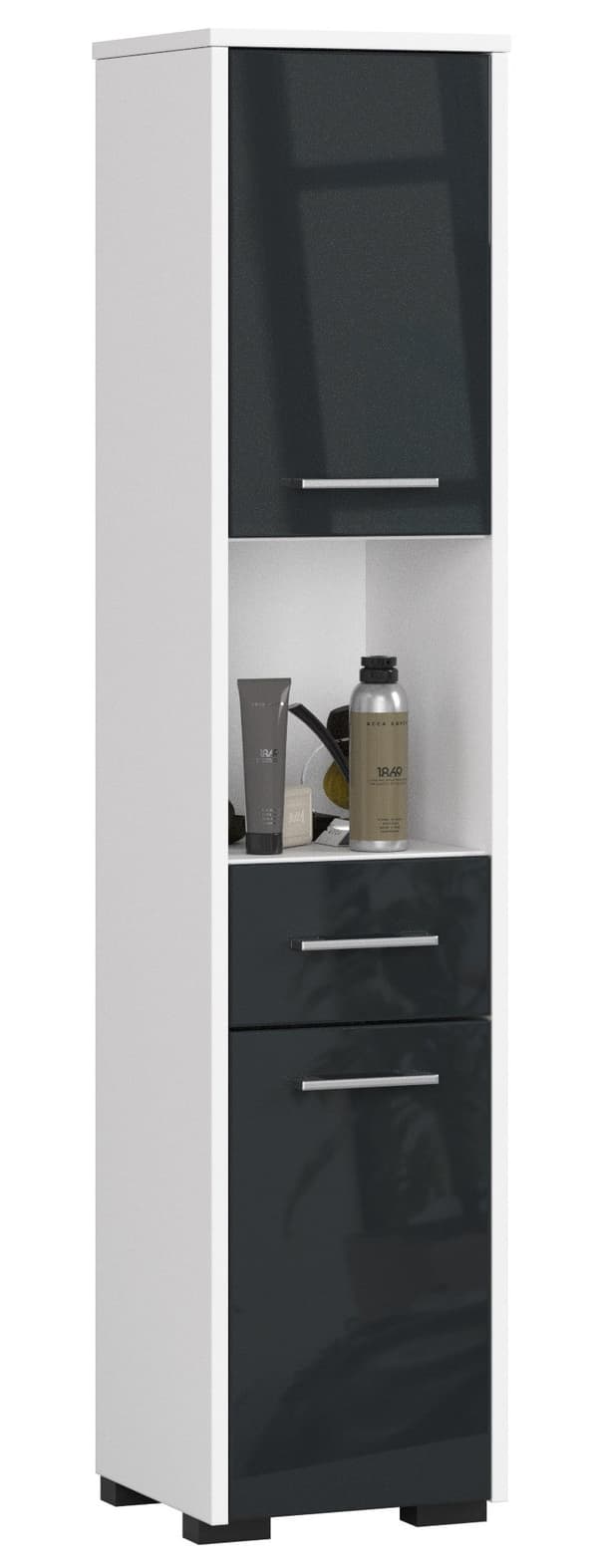 REGALE BAD FIN SKAB 30 2D 1SK 1H 140cm GRÅ  GLANS