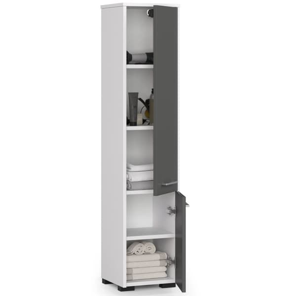REGALE BADRUM FIN STÄLL 30 2D 140cm VIT / GRÅ