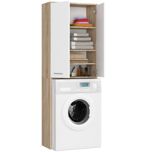 BADRUM FIN 180 SÄLJARE TVÄTTMASKIN HEL 2D - DUBBEL SONOMA / VIT
