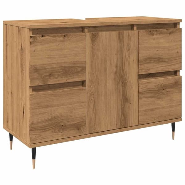 vidaXL badeværelsesskab 80x33x60 cm konstrueret træ kunsteg