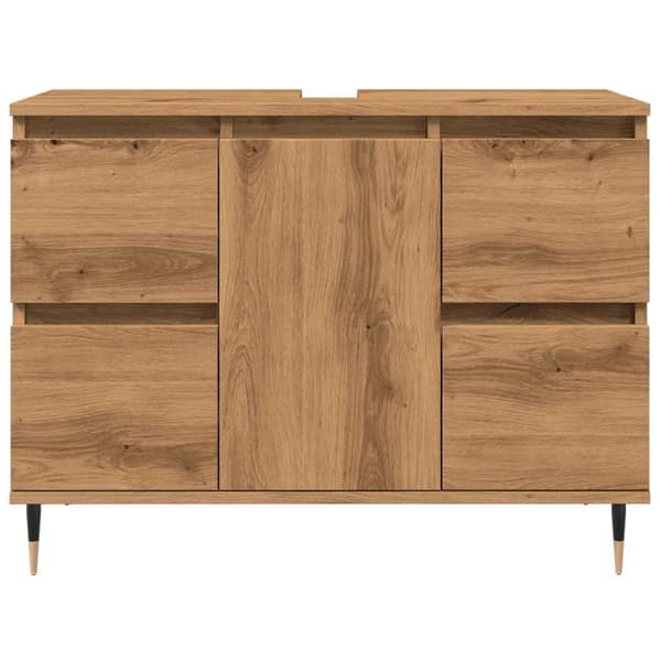 vidaXL badeværelsesskab 80x33x60 cm konstrueret træ kunsteg