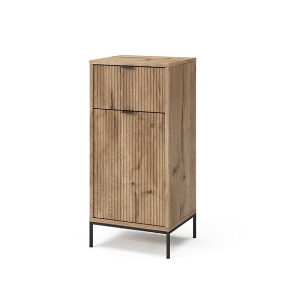 Eliza badrumsskåp, 40x87cm med dörr och låda, Viking Oak, Vicco