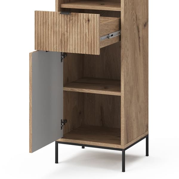 Eliza badrumsskåp, 40x190cm med dörr och låda, Viking Oak, Vicco