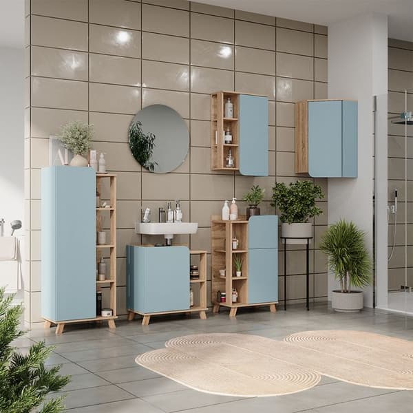 Meubles badkar Karen, 5 delar, Blågrå, Sonoma, Vicco