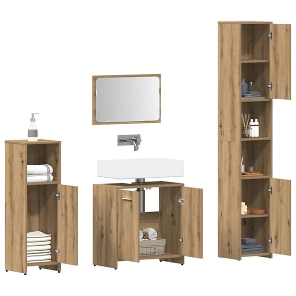 vidaXL Badrumsmöbler set 4 delar artisan ek konstruerat trä