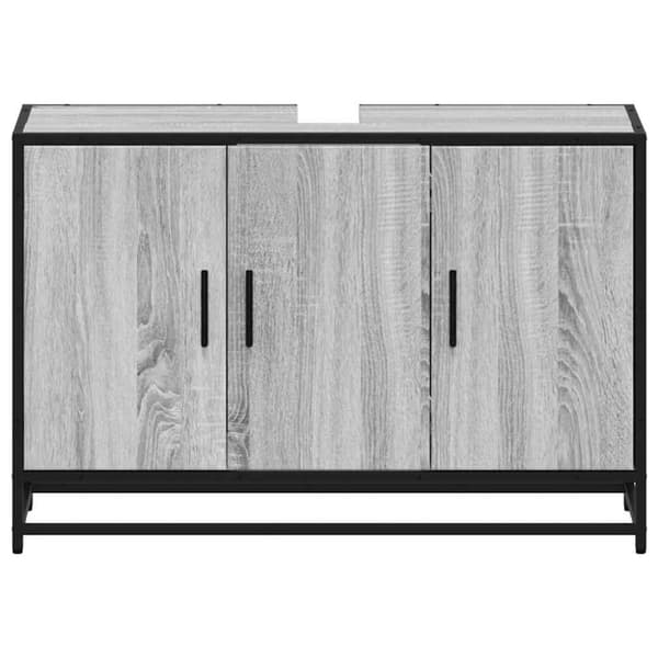 vidaXL Servantskap grå sonoma 90x33x60 cm konstruert tre