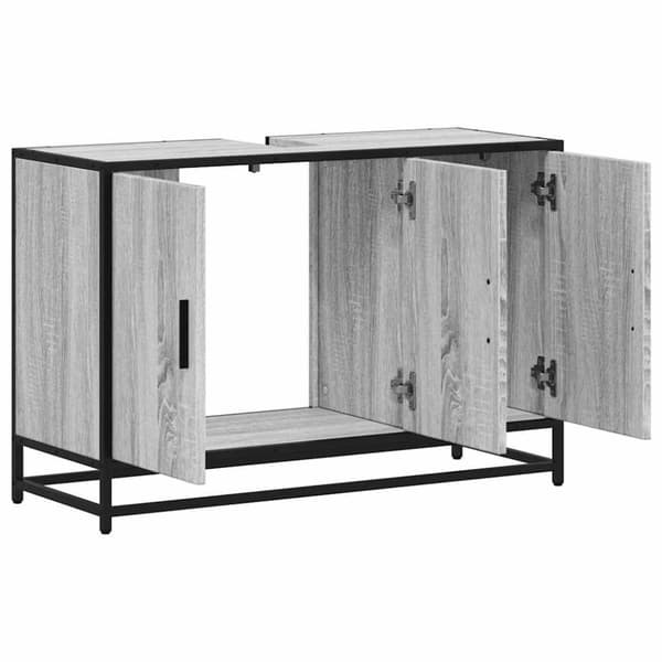 vidaXL Servantskap grå sonoma 90x33x60 cm konstruert tre