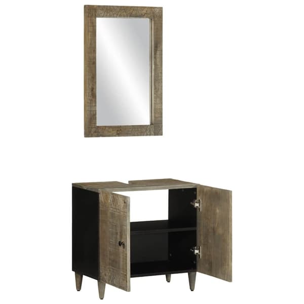 vidaXL Baderomsskapsett 2 deler heltre mango