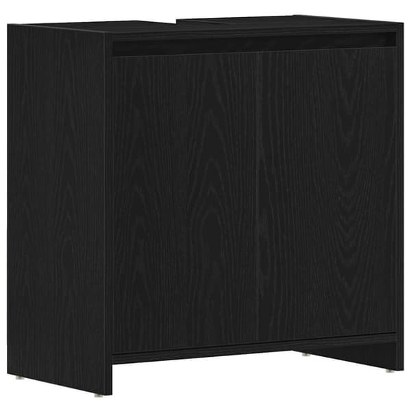 vidaXL Kylpyhuonekaappi Musta tammi 60x33x60 cm Engineered Wood