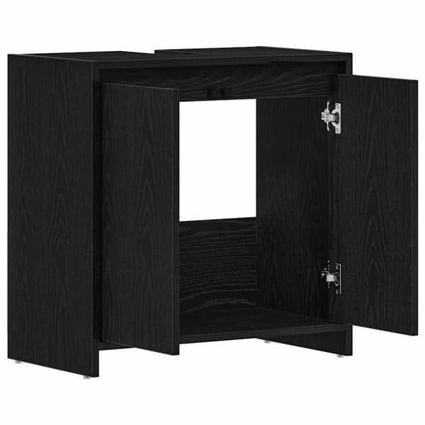 vidaXL Kylpyhuonekaappi Musta tammi 60x33x60 cm Engineered Wood