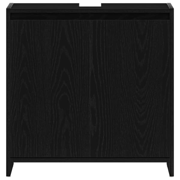 vidaXL Kylpyhuonekaappi Musta tammi 60x33x60 cm Engineered Wood