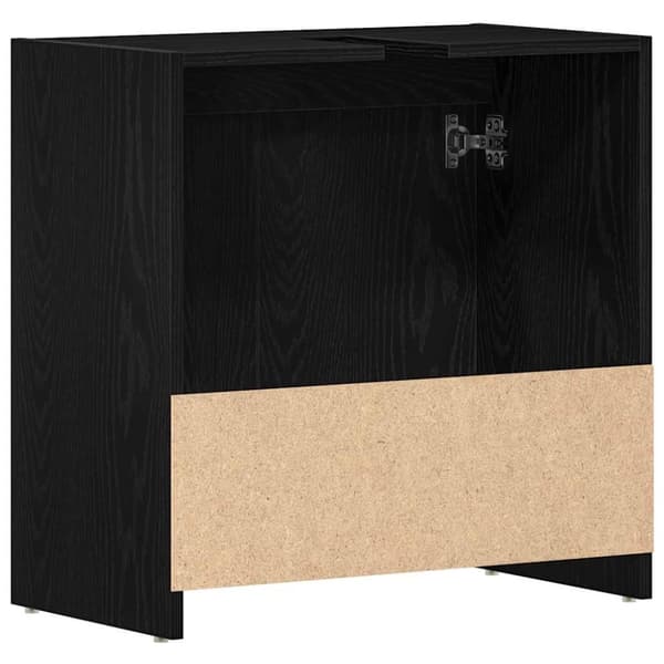 vidaXL Kylpyhuonekaappi Musta tammi 60x33x60 cm Engineered Wood