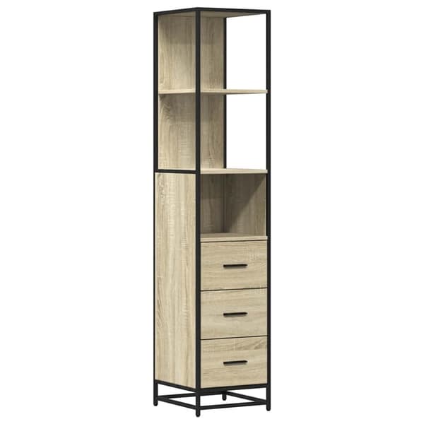 vidaXL badeværelsesskab 35x37,5x166 cm konstrueret træ sonoma-eg