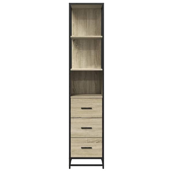 vidaXL badeværelsesskab 35x37,5x166 cm konstrueret træ sonoma-eg