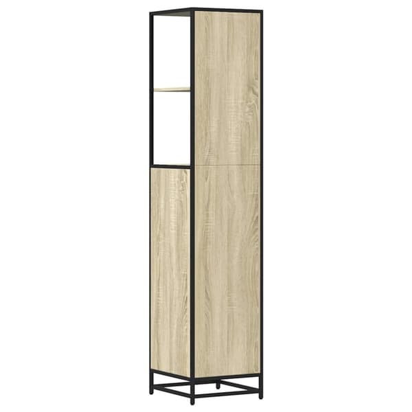 vidaXL badeværelsesskab 35x37,5x166 cm konstrueret træ sonoma-eg