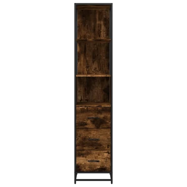 vidaXL badeværelsesskab 35x37,5x166 cm konstrueret træ røget egetræ