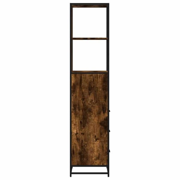 vidaXL badeværelsesskab 35x37,5x166 cm konstrueret træ røget egetræ