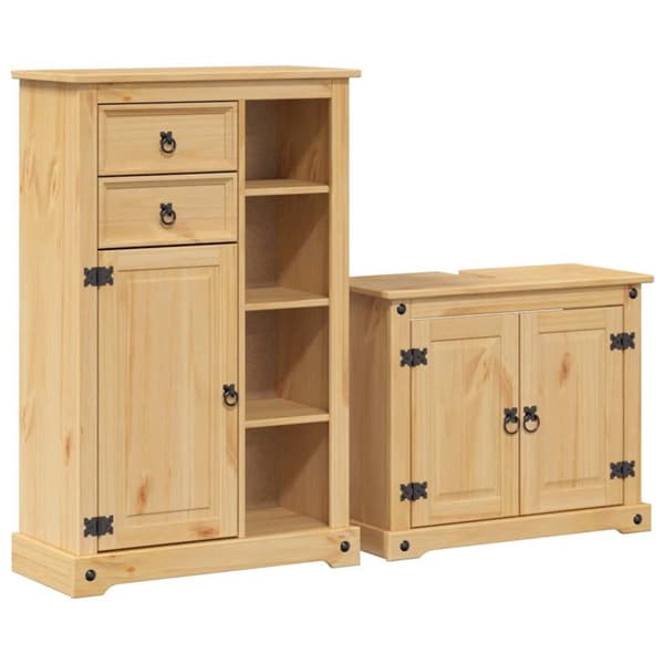 vidaXL Baderomsskap 2 stk Corona heltre furu