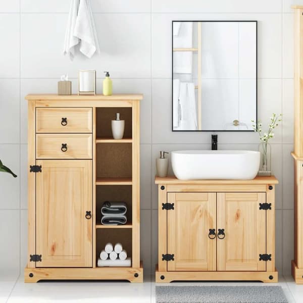 vidaXL Baderomsskap 2 stk Corona heltre furu