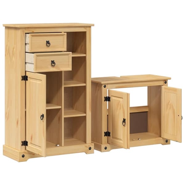 vidaXL Baderomsskap 2 stk Corona heltre furu