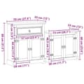Miniatyrbilde 11 av 11: vidaXL Baderomsskap 2 stk Corona heltre furu