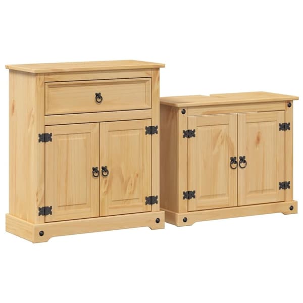 vidaXL Baderomsskap 2 stk Corona heltre furu
