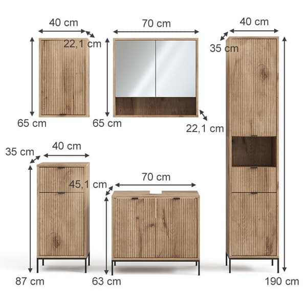 Badmöbelset Eliza, 5 delar, Viking Ek, Vicco