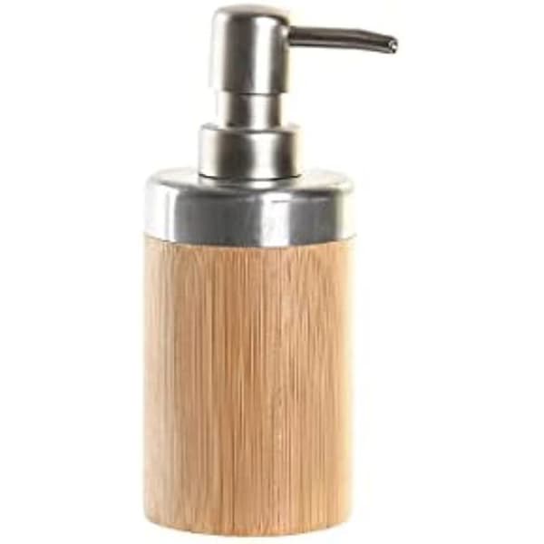 Badrumsset - DKD HOME DECOR - Silver och naturligt - Bambu - 7x7x17 cm