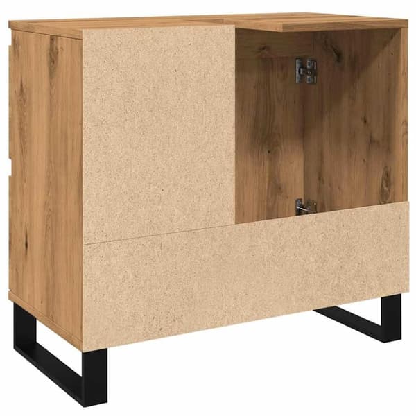 vidaXL underskab til badeværelse 65x33x60 cm konstrueret træ kunsteg